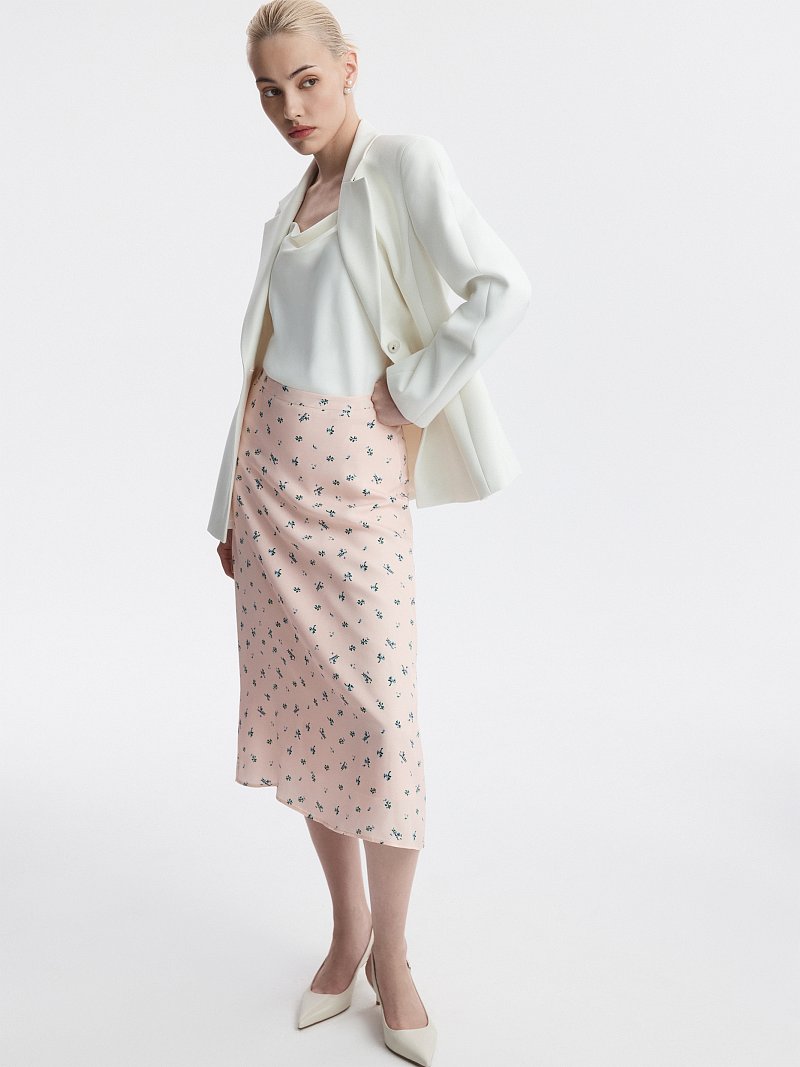 Атласная юбка в цветочек (Р158)