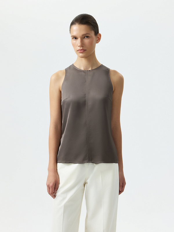 Атласный топ прямого кроя