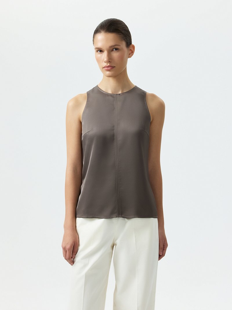 Атласный топ прямого кроя