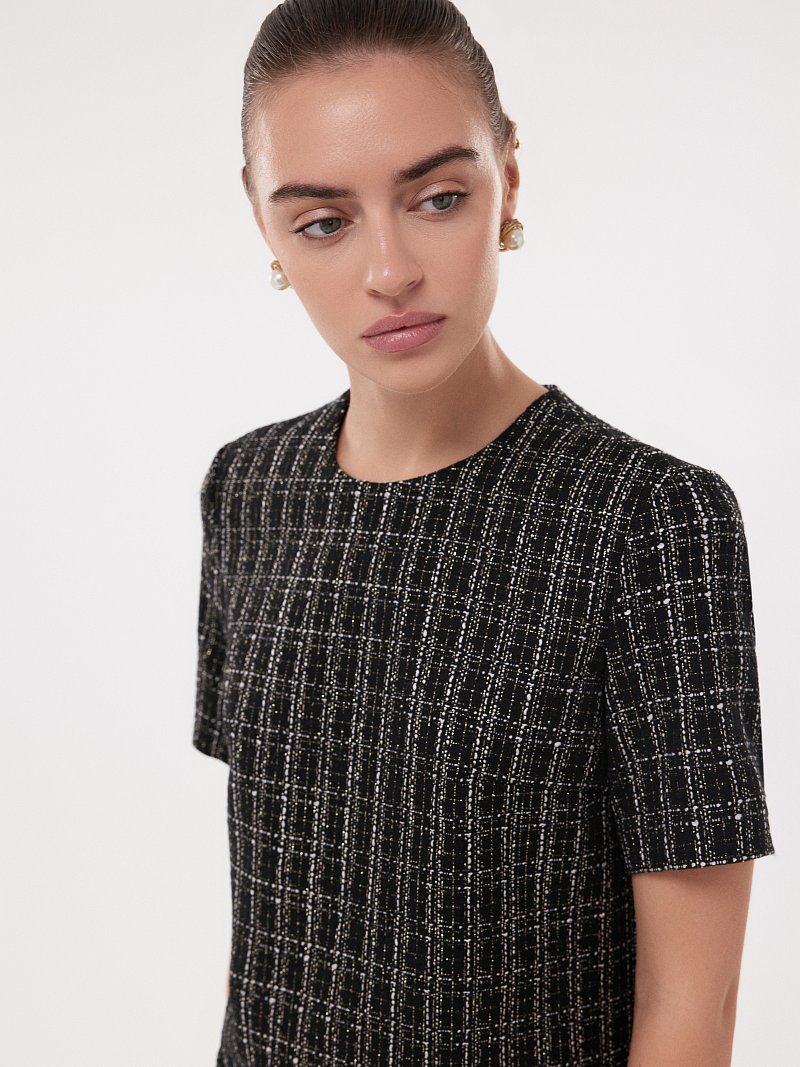 Твидовое платье со съемным воротником