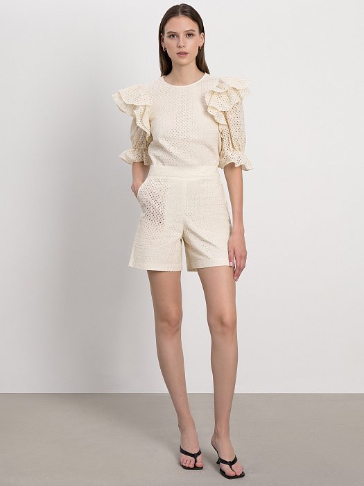 Шорты из перфорированного хлопка: фото №3
