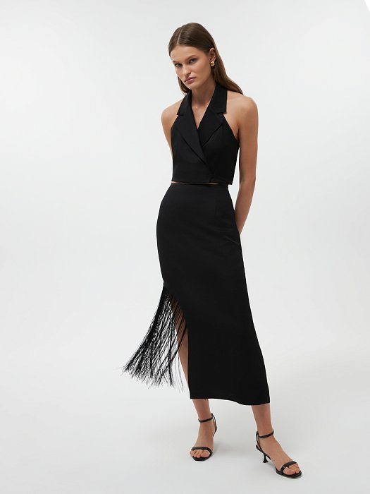 Асимметричная юбка с бахромой: фото №2