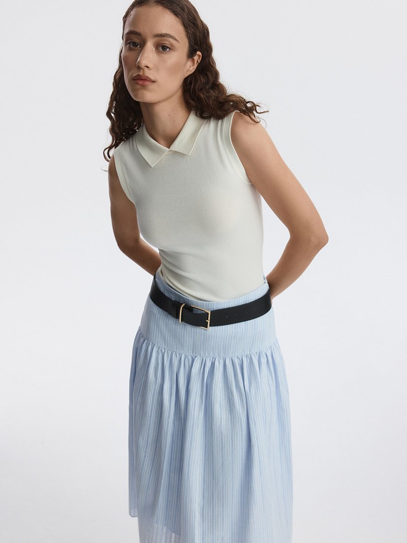 Юбка из хлопка и льна