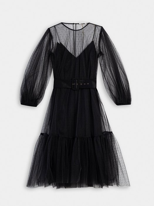 Платье-миди из полупрозрачной ткани: фото №8