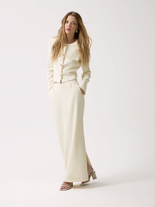 Юбка-макси из костюмной ткани: фото №3