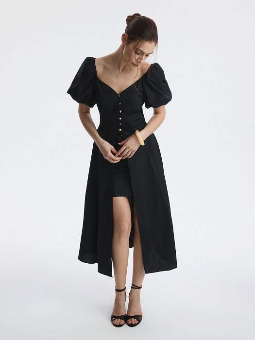 Асимметричное платье из хлопка: фото №2