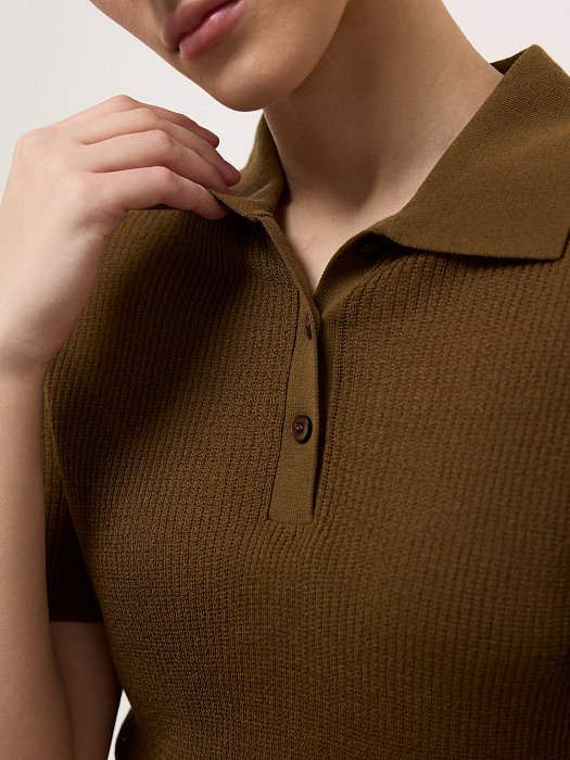 Сетчатое поло с короткими рукавами: фото №3