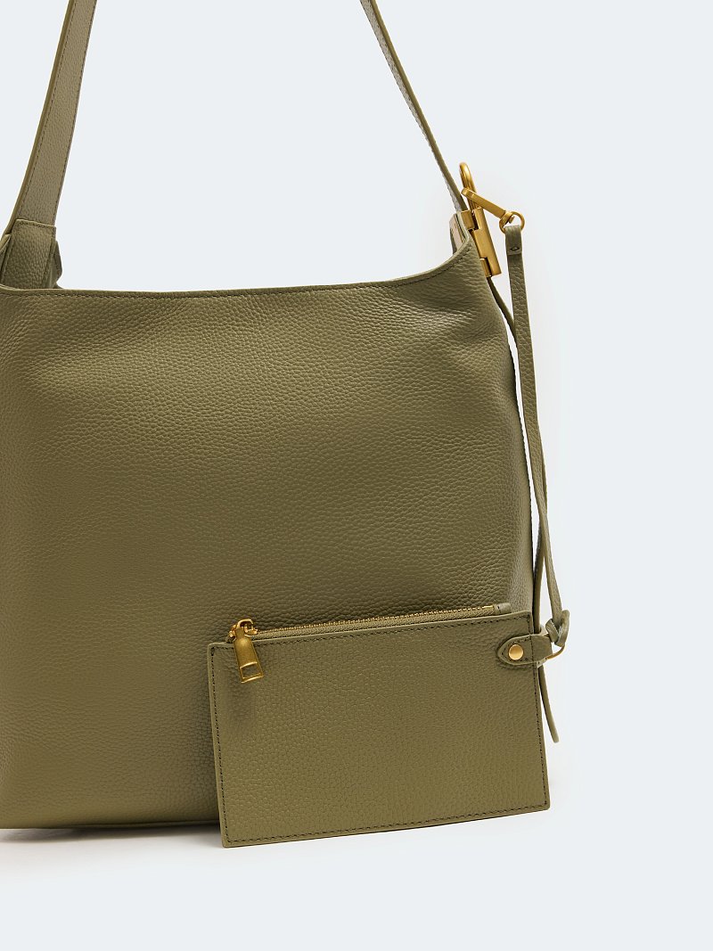 Кожаная сумка с кошельком