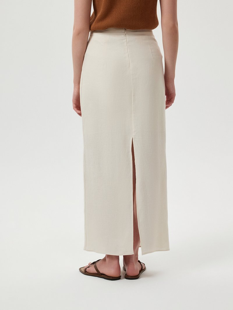 Прямая юбка из 100% льна