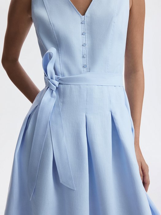 Расклешенное платье изо льна (Р158): фото №3