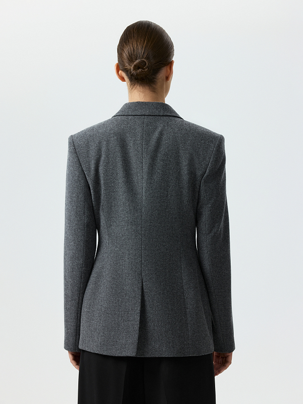 Жакет из твида «в елочку»