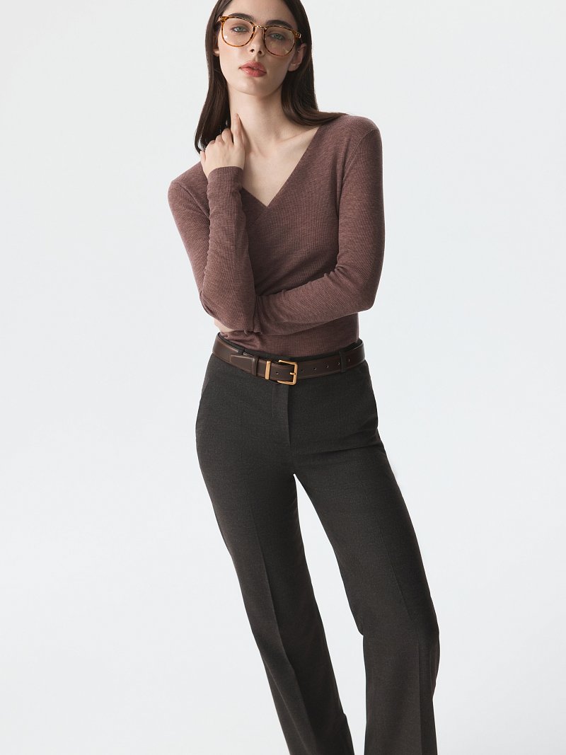 Расклешенные брюки из фланели