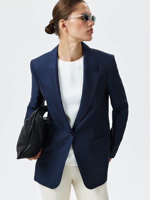 Прямой жакет изо льна: фото №5