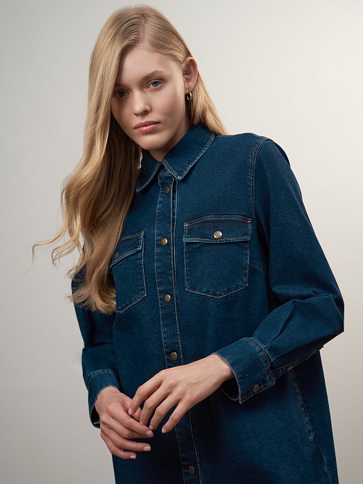 Джинсовое платье-рубашка: фото №4