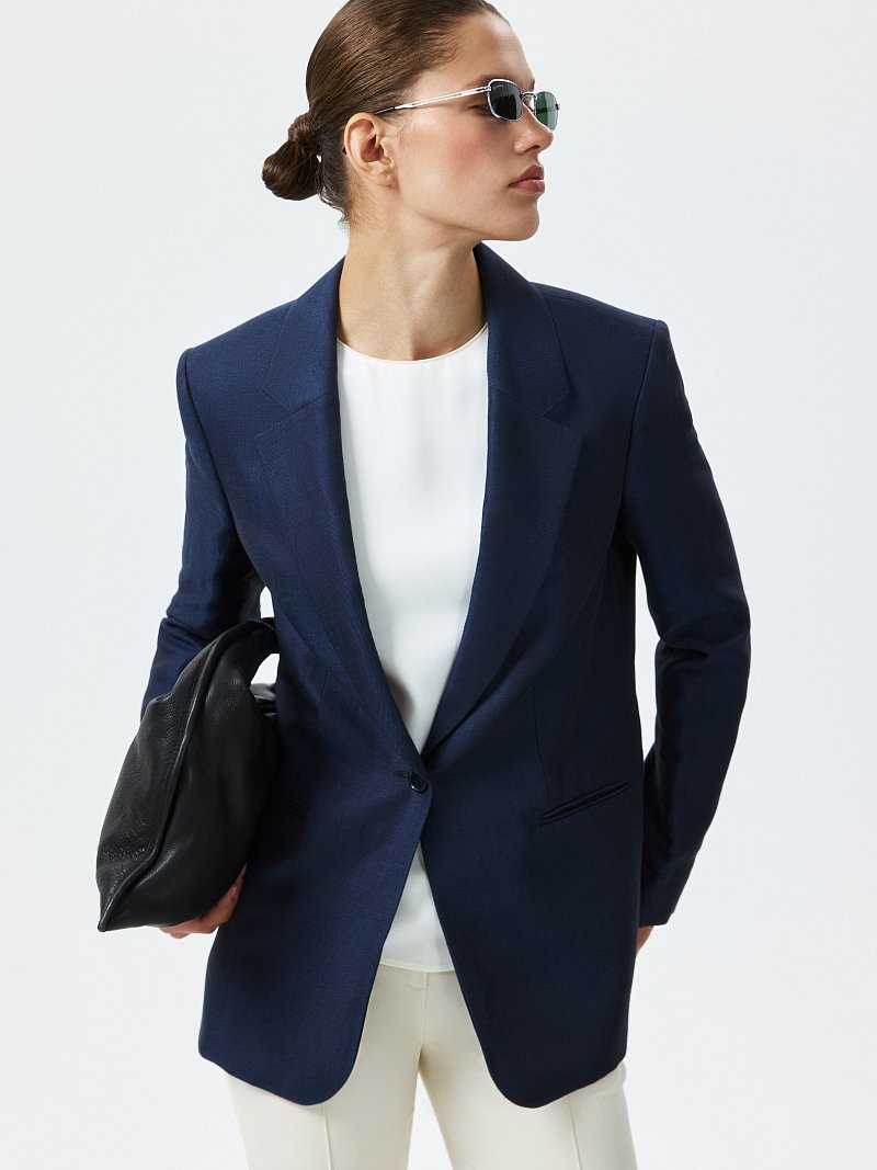 Прямой жакет изо льна