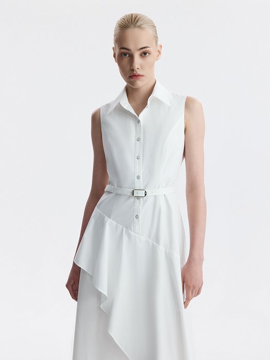 Асимметричное платье из хлопка: фото №3