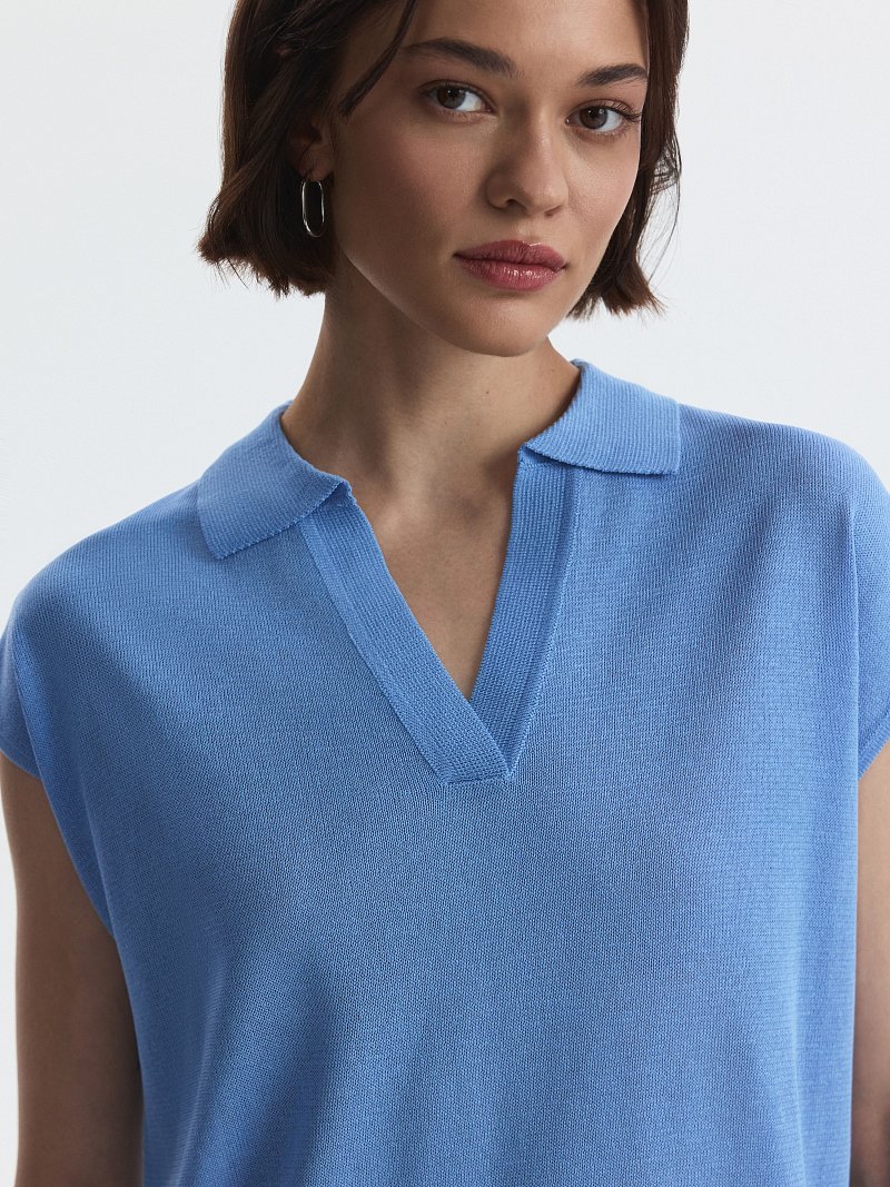 Вязаное поло из вискозы