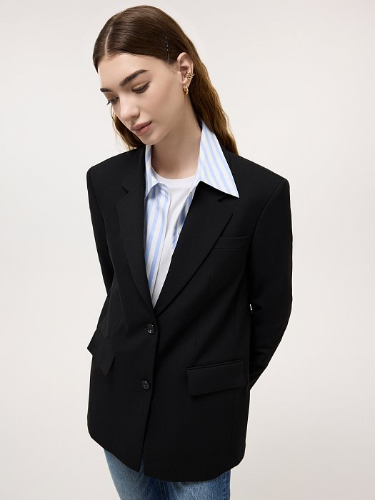 Прямой однобортный жакет: фото №2