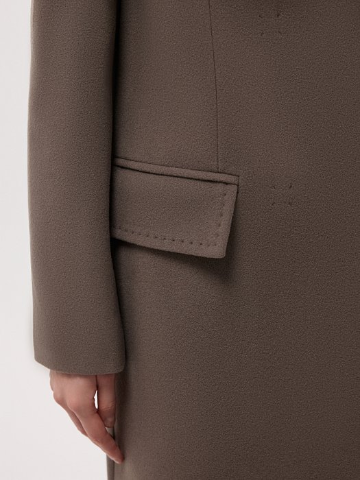 Прямое пальто из шерсти: фото №5