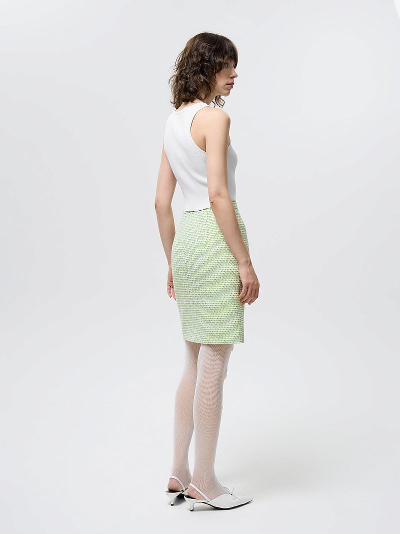 Прямая юбка из твида