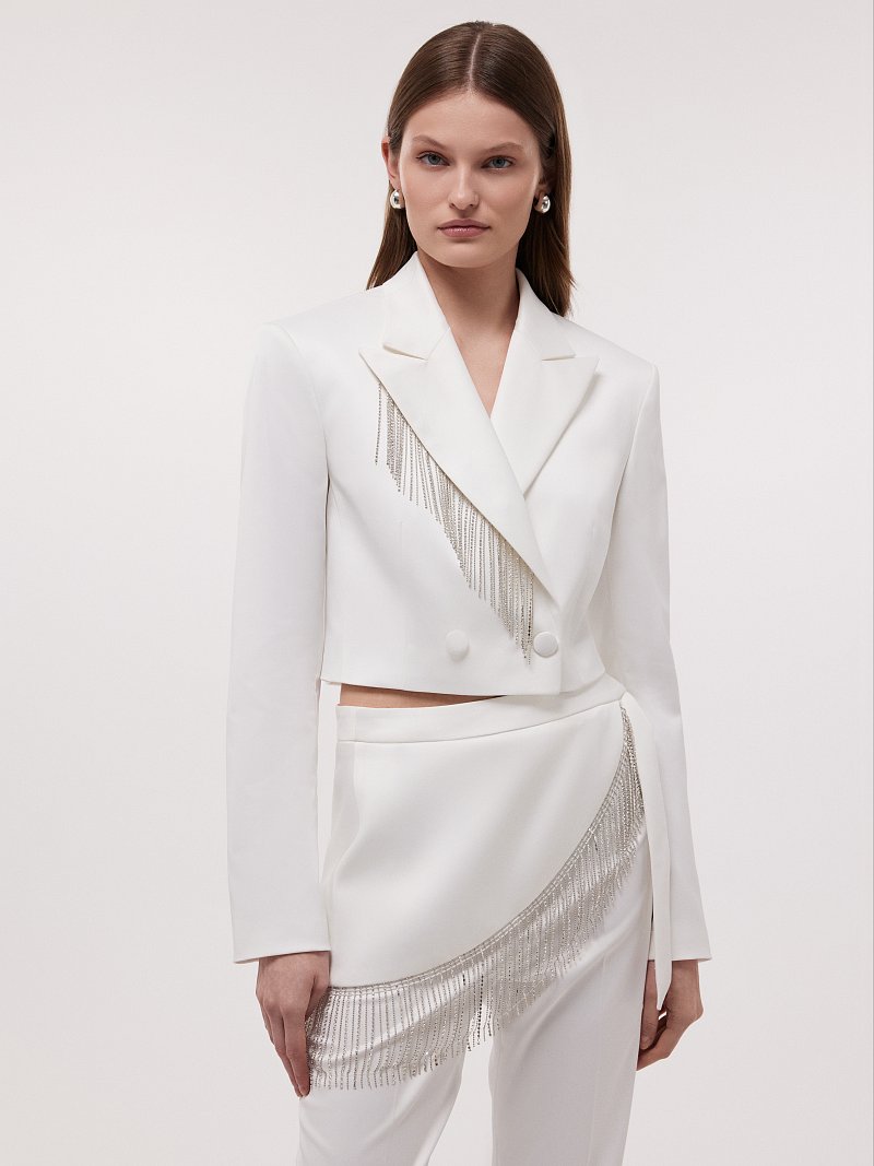 Атласный жакет со съемными стразами