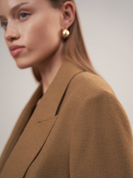 Прямой жакет из смесовой шерсти: фото №4