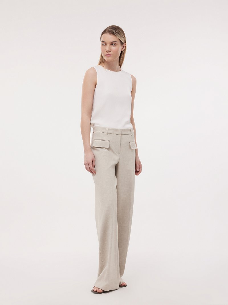 Прямые брюки с клапанами