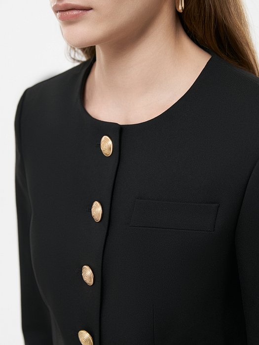 Укороченный жакет из костюмной ткани: фото №2