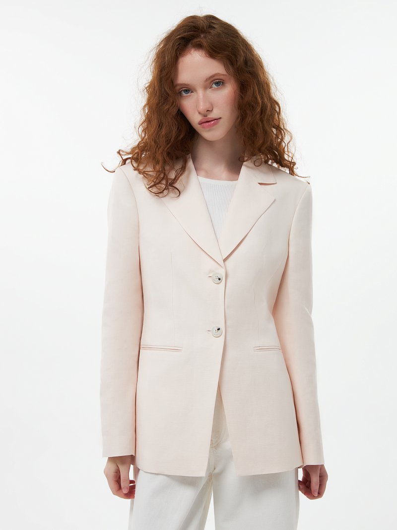 Приталенный жакет со льном (Р158)