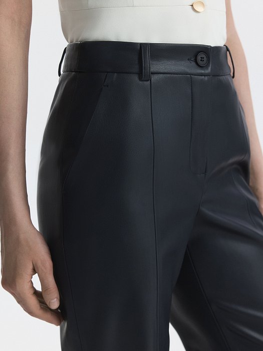 Брюки-клеш из экокожи: фото №4