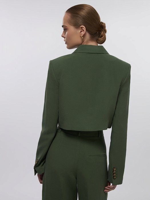 Укороченный жакет со льном: фото №4