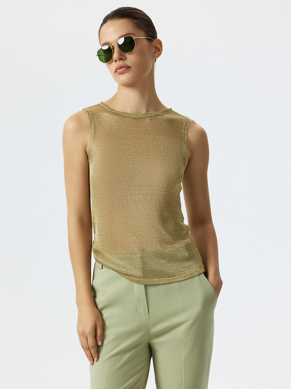 Сетчатый топ с люрексом