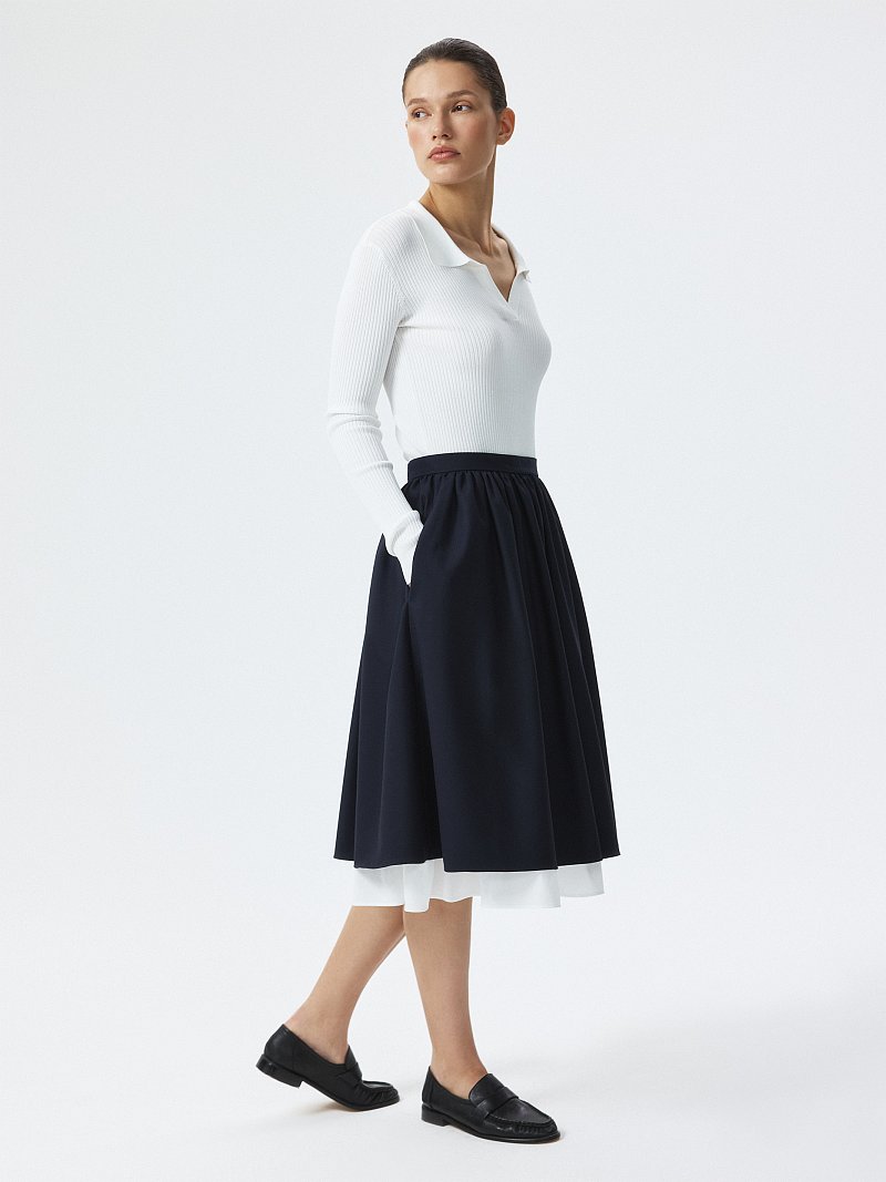Расклешенная юбка с подъюбником