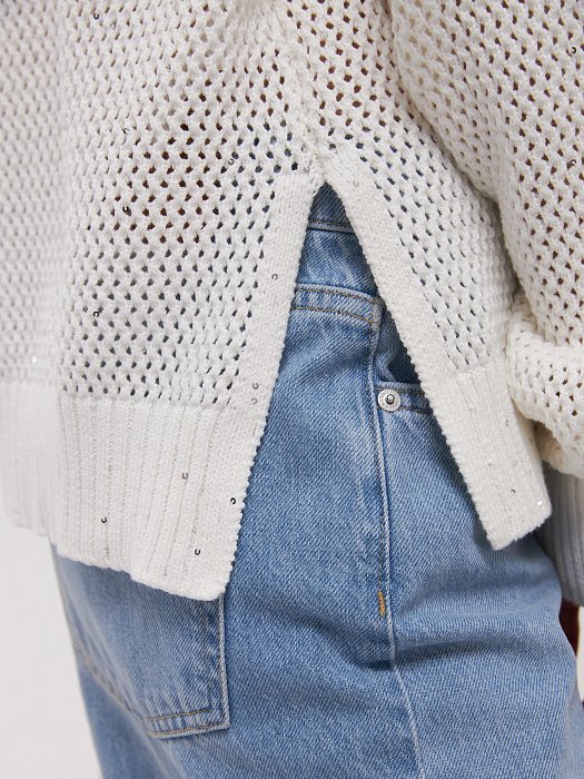 Вязаный пуловер с пайетками: фото №4