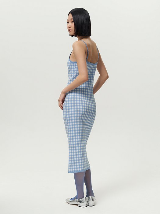 Трикотажное платье в клетку: фото №7