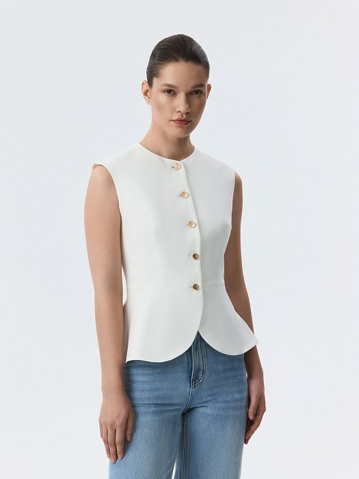 Приталенный жилет с баской (Р158): фото №4