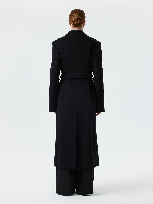 Прямое пальто из шерсти и кашемира (Р158): фото №4