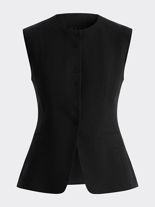Приталенный костюмный жилет (Р158): фото №4