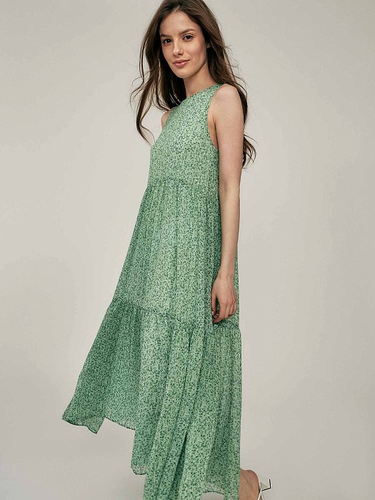 Платье-трапеция с цветочным принтом: фото №2