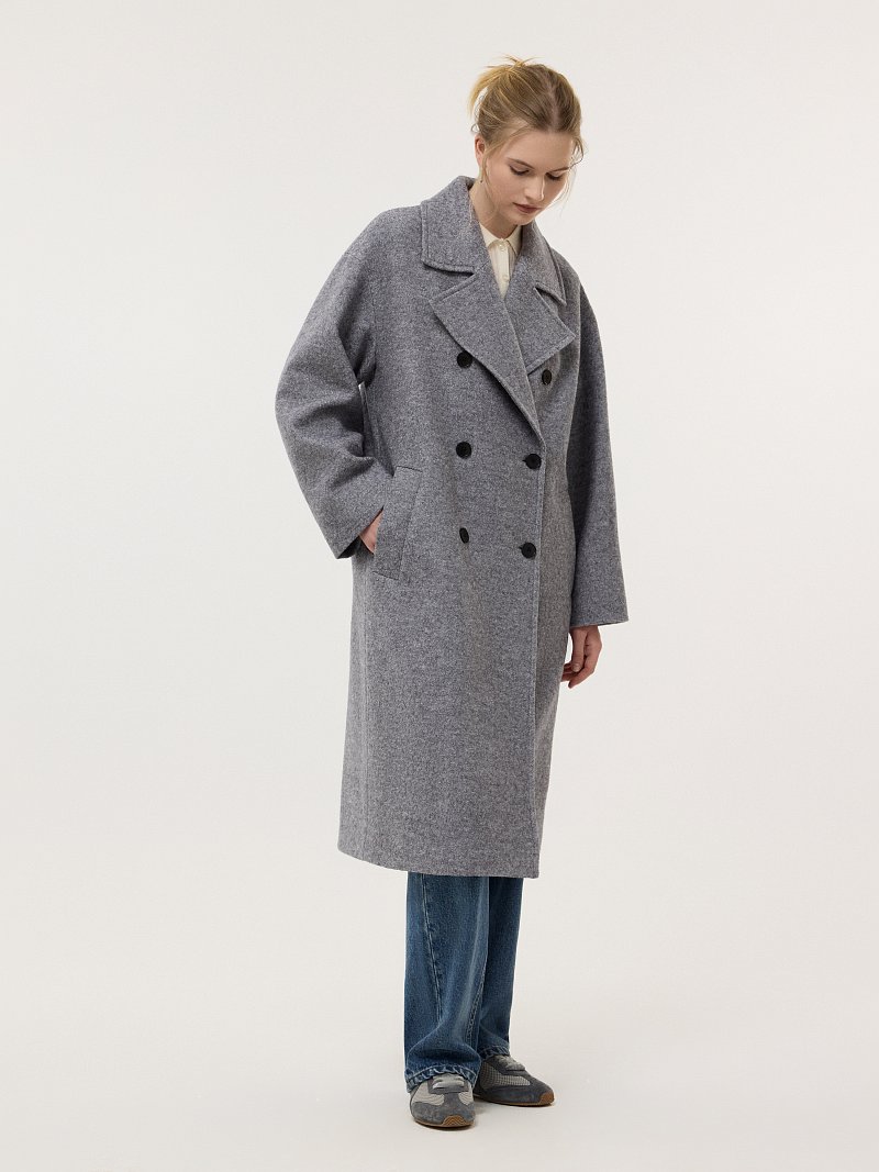 Пальто из букле с шерстью