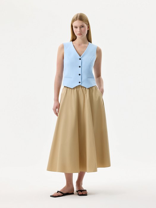 Расклешенная юбка из хлопка: фото №5