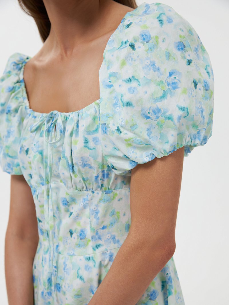 Платье из хлопка с цветочным принтом