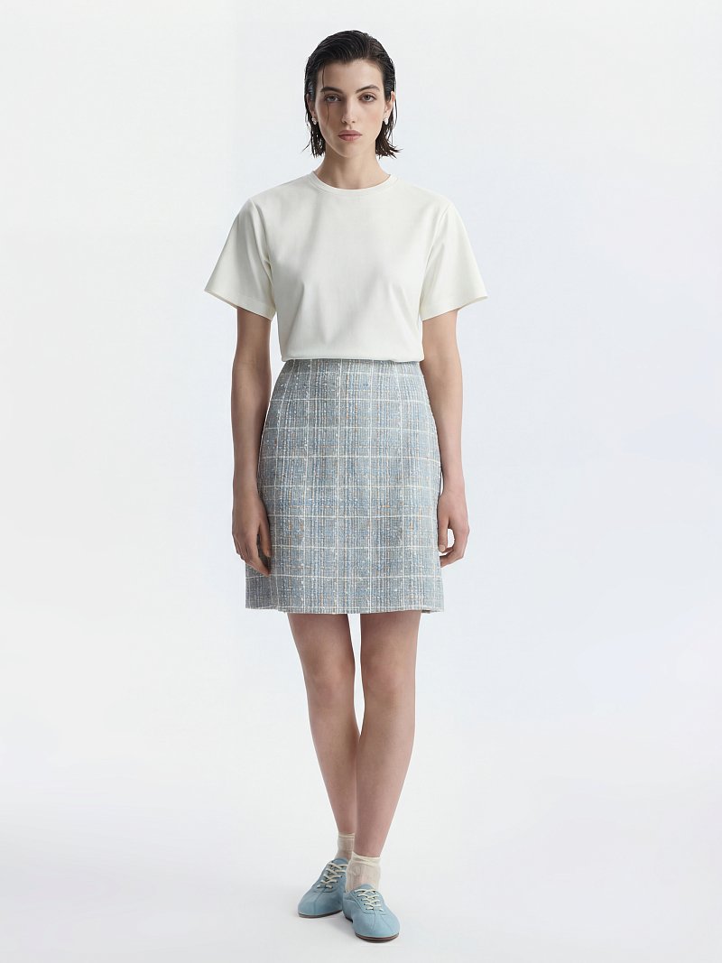 Костюмная мини-юбка из твида