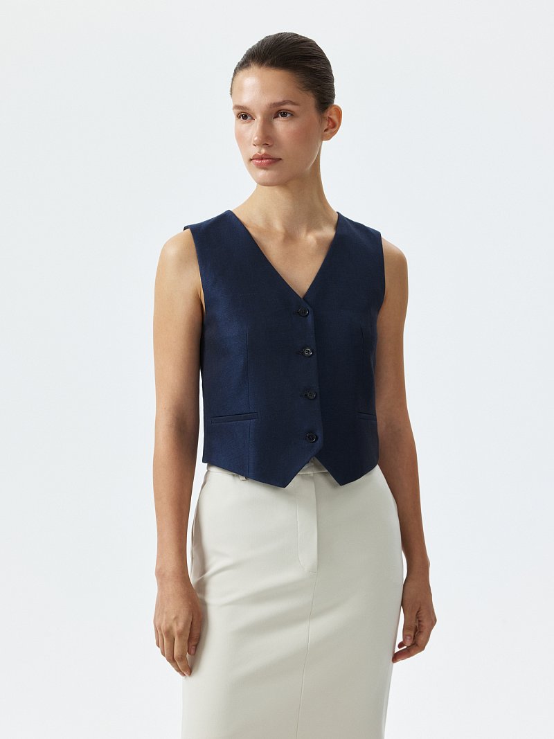 Льняной жилет