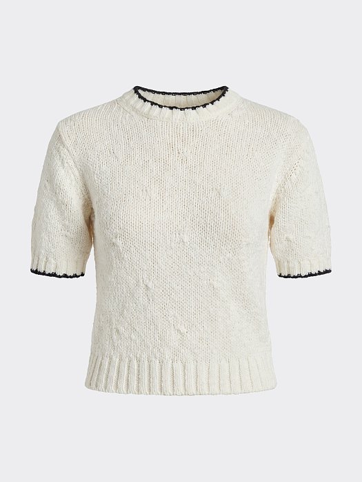 Джемпер с короткими рукавами из хлопка: фото №7