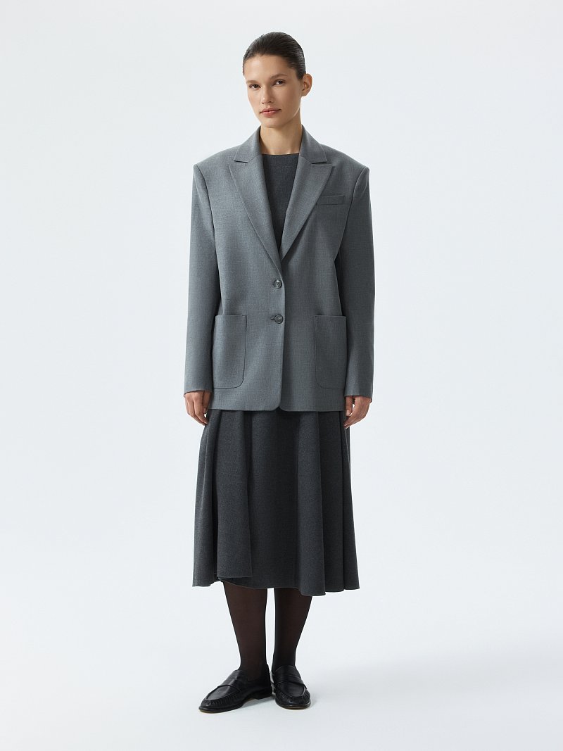 Жакет оверсайз с накладными карманами