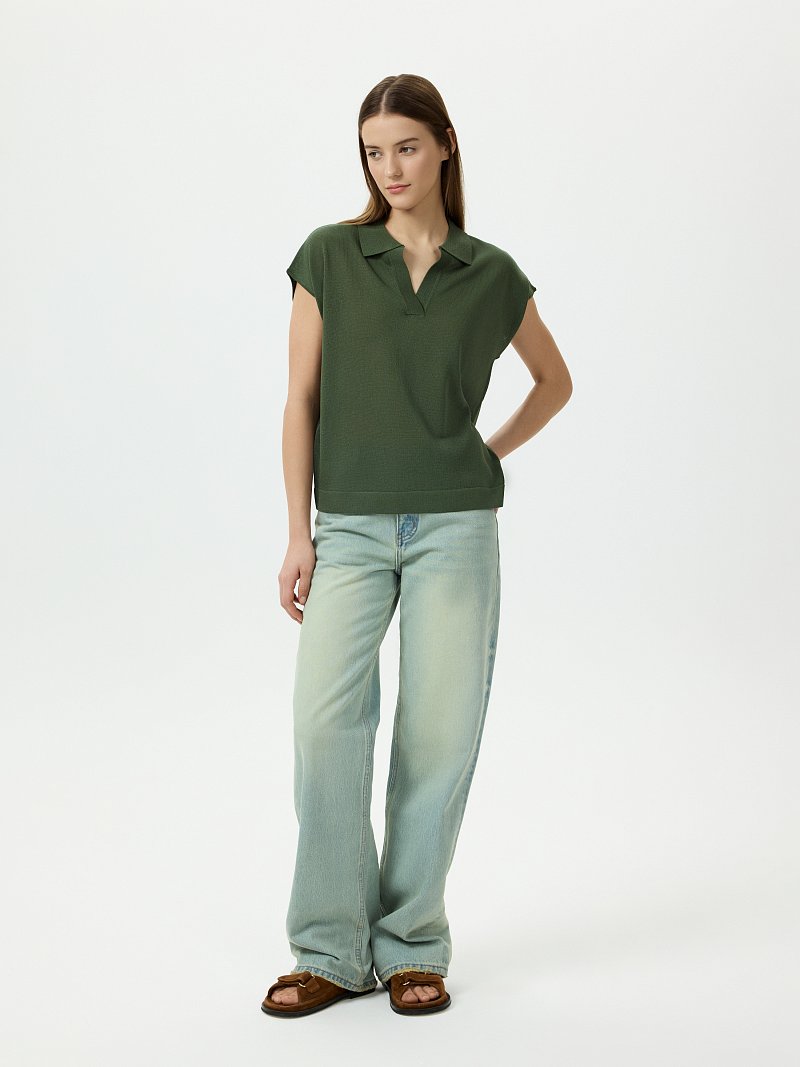 Вязаное поло из вискозы