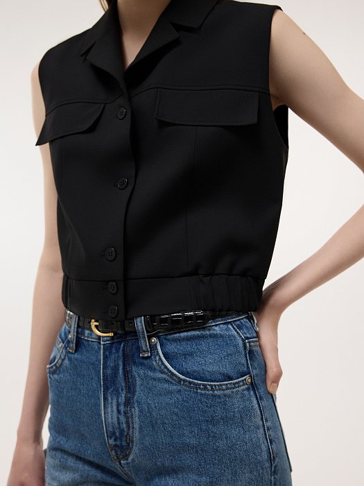 Укороченный жилет прямого кроя: фото №2