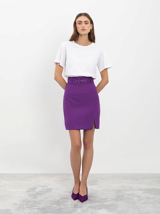 Юбка мини с разрезом: фото №3