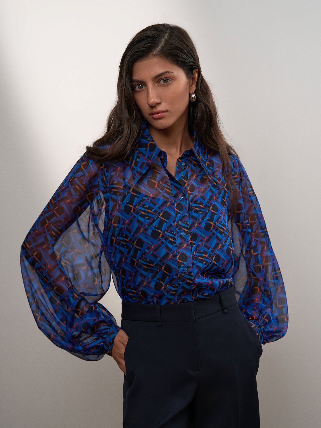 Блуза из шифона с принтом: фото №1